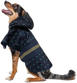 Fashion Pet Polka Dot Dog Raincoat Navy (size: Medium - 1 count)