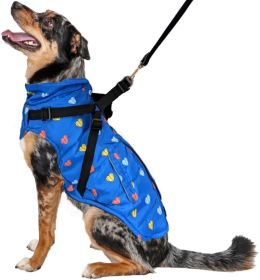 Fashion Pet Puffy Heart Harness Coat Blue (size: Large - 1 count)
