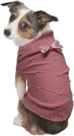 Fashion Pet Flirty Pearl Dog Sweater Pink (size: X-Small - 1 count)